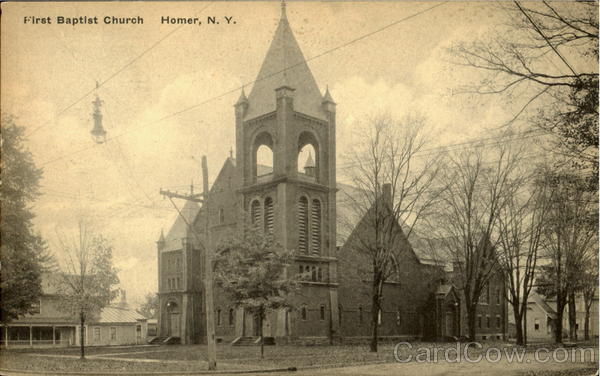 vintage postcard of church