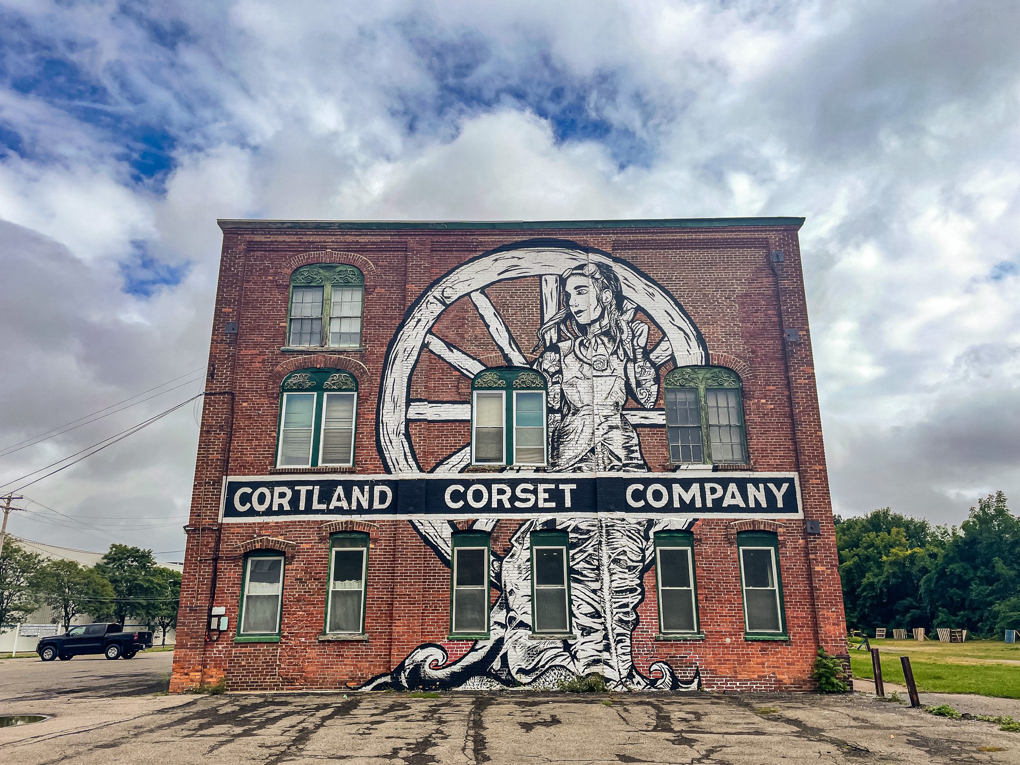 Cortland Corset Building mural of Grace Brown