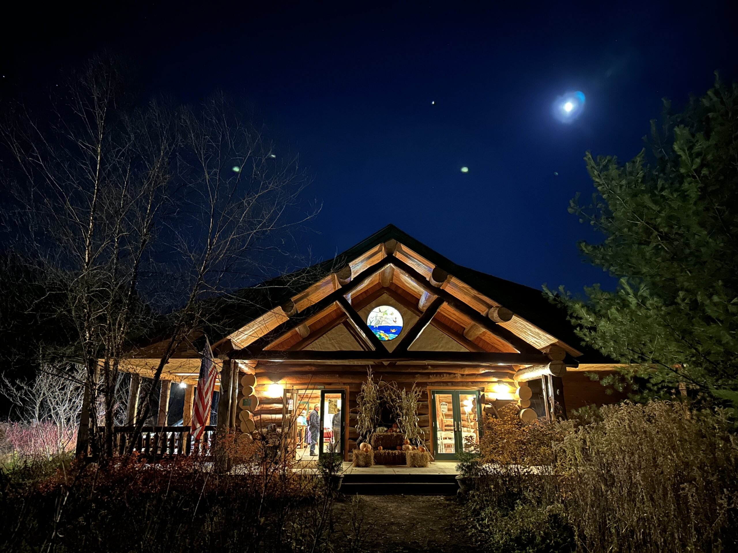 Lime Hollow Nature Center under the moon.