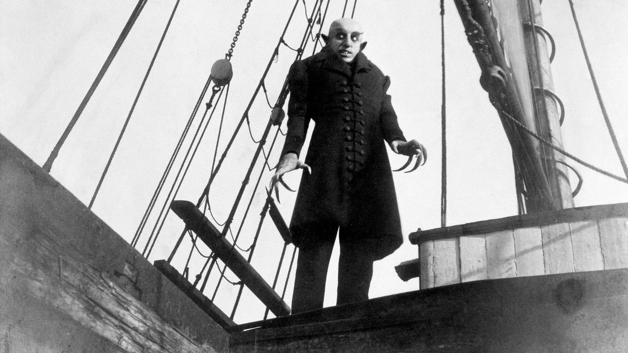 Nosferatu on the ship deck.